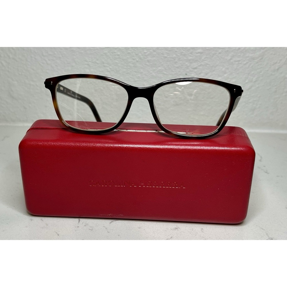 Carolina Herrera VHE848K COL.0752 135 Eyeglasses Tortoise Frame, Case SCRATCH